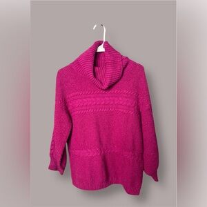 Elegant Fuchsia Turtleneck Sweater